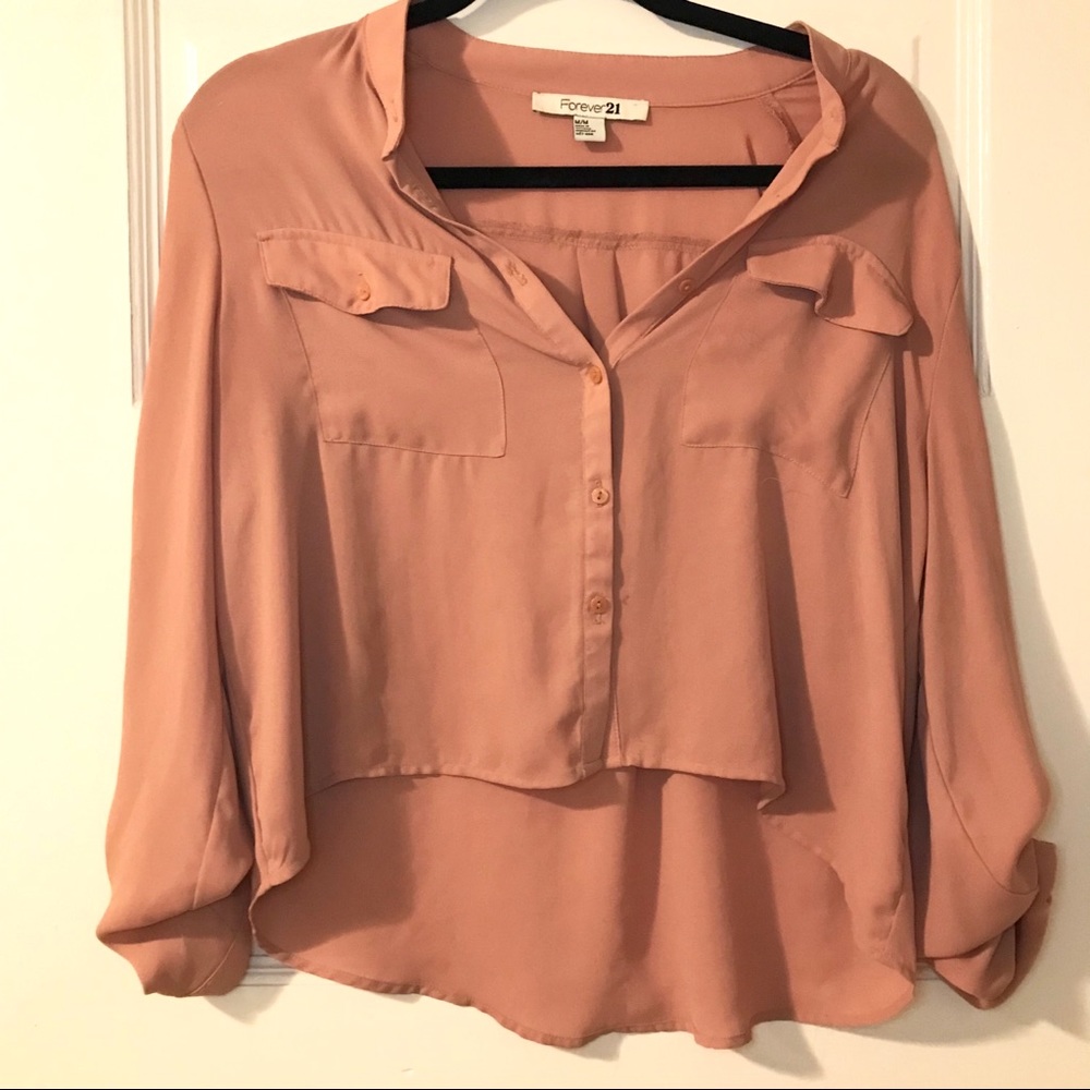 Dusty Rose Hi-Low Blouse